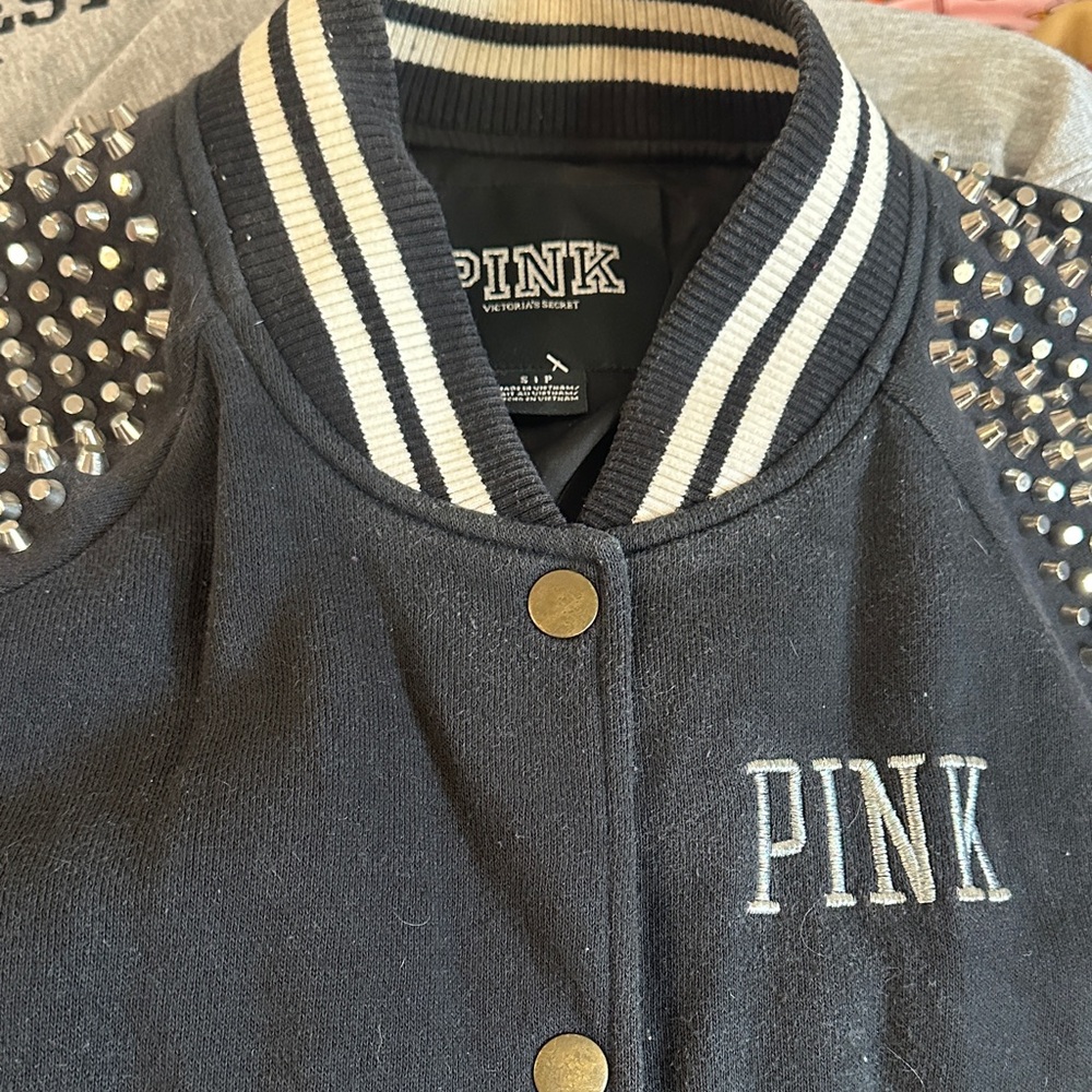 PINK Victoria's Secret Kids Black Studded Jacket